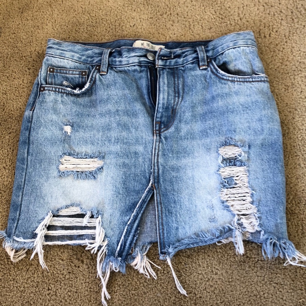 free people denim skirt